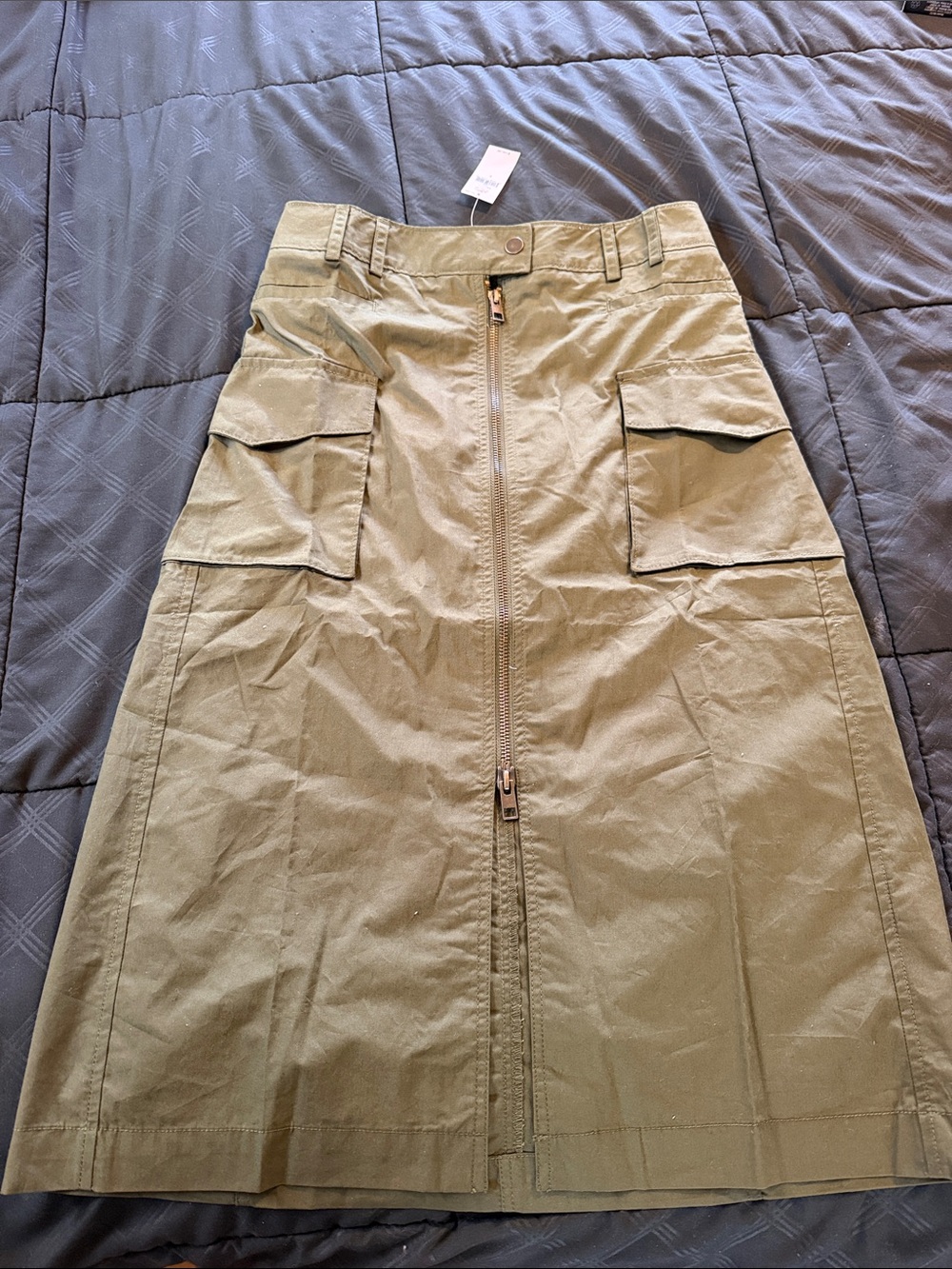 Banana Republic Olive Green Cargo Midi Skirt